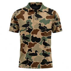 Duck Hunting Camouflage Pattern Men Polo Shirt