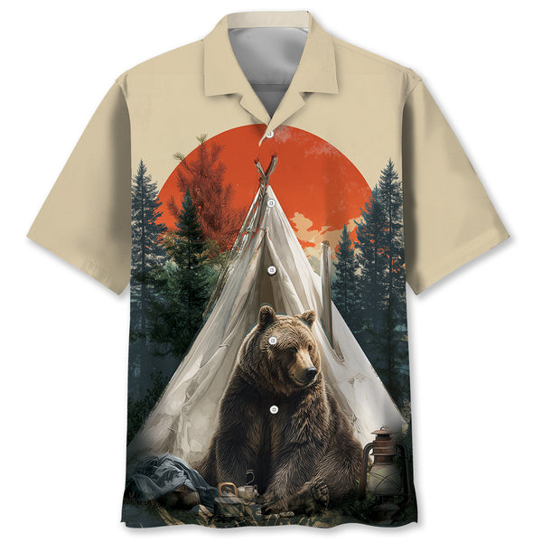 Wild Bear Campfire Hawaiian Shirt
