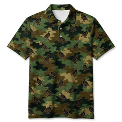 Quail Camouflage Millitary Men Polo Shirt