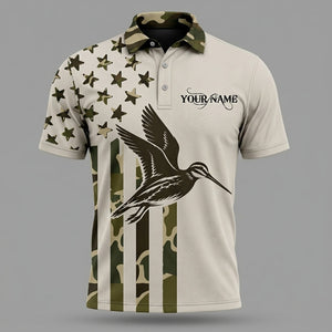 Custom Name Snipe Hunting Camouflage Style Men Polo Shirt