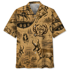 Pronghorn I'd Rather Be Hunting Hawaiian Shirt