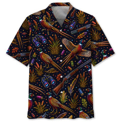 Pheasant Hunting Graphic Pattern Hawaiian Shirt