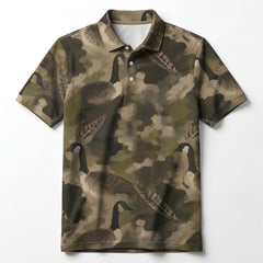 Goose Camouflage Graphic Pattern Men Polo Shirt