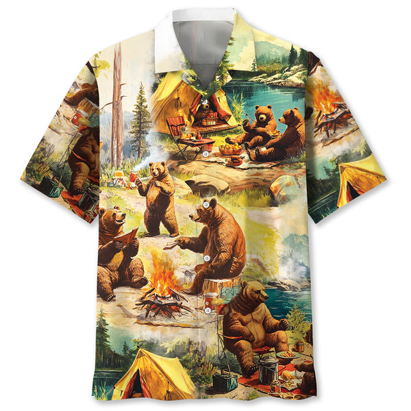 Wildlife Animal Camping Hawaiian Shirt