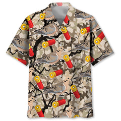 Camo Tree Branches Mourning Dove Hunting Hawaiian Shirt