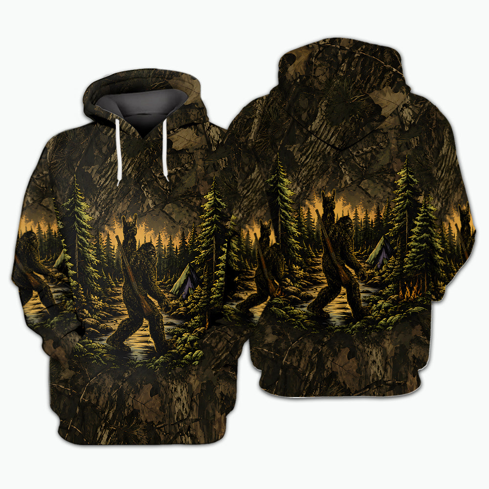 Bigfoot Camouflage Hunting All Over Print Shirt