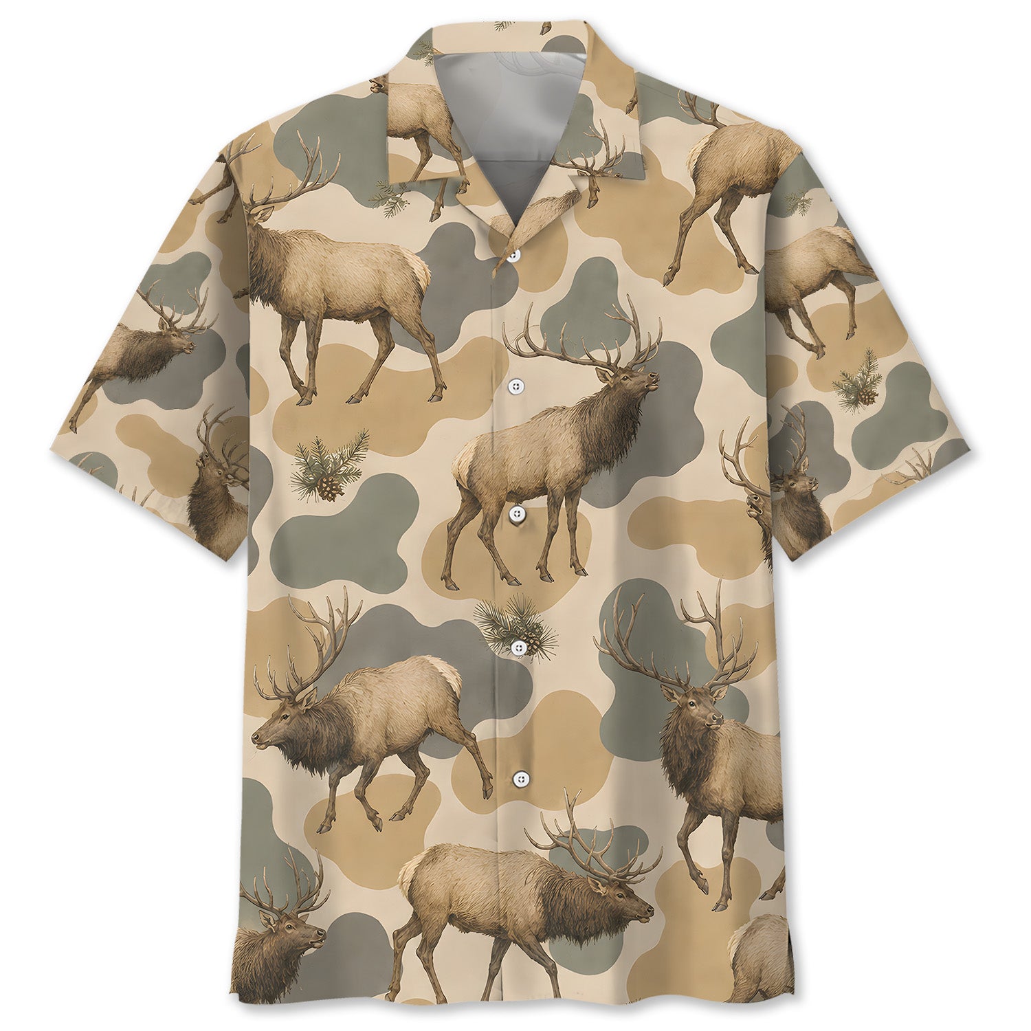 Elk Camouflage Hawaiian Shirt