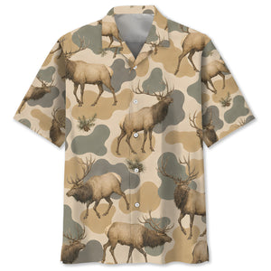 Elk Camouflage Hawaiian Shirt