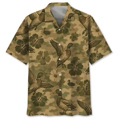 Duck Hibiscus Camouflage Hawaiian Shirt