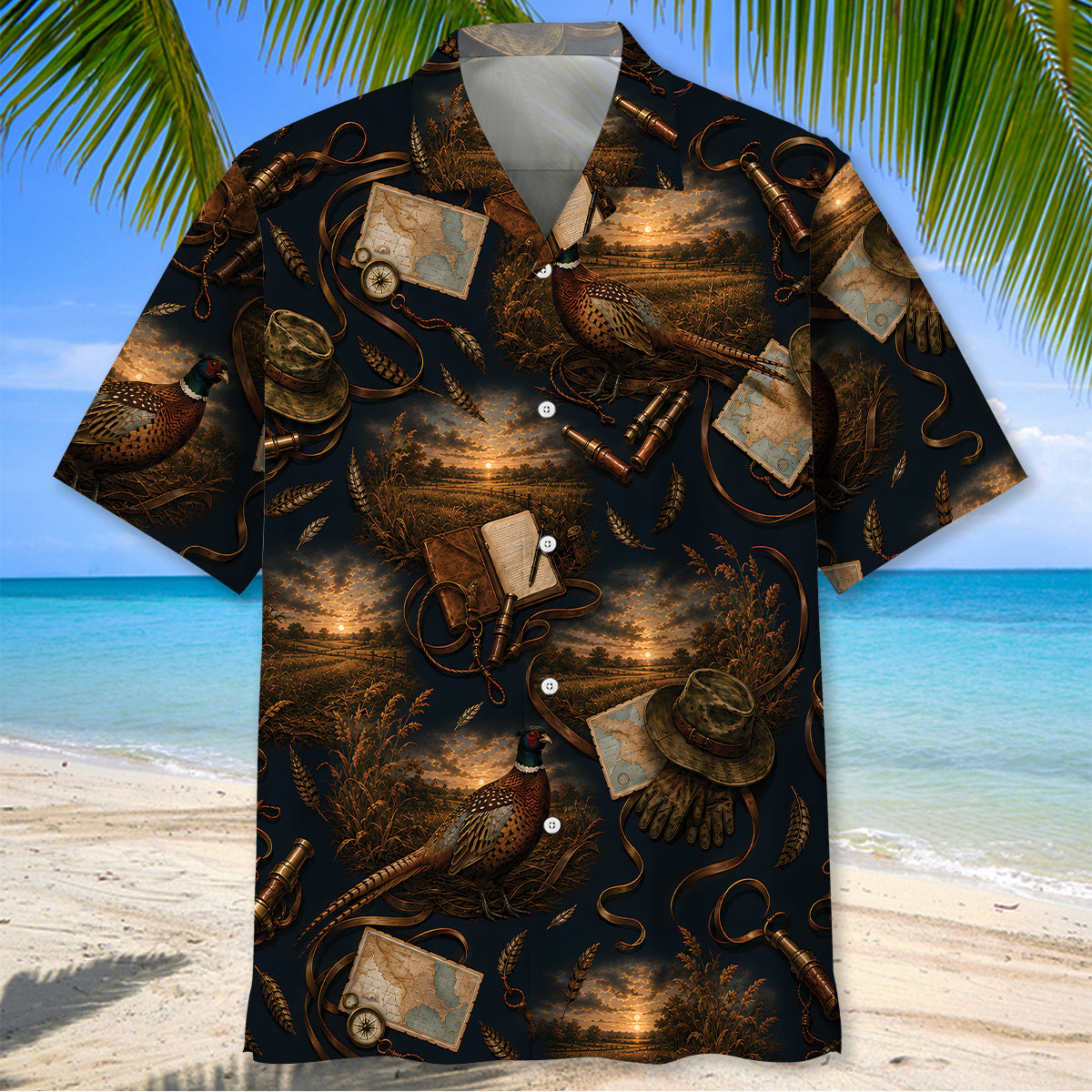 Vintage Pheasant Hunting Field Journal Hawaiian Shirt