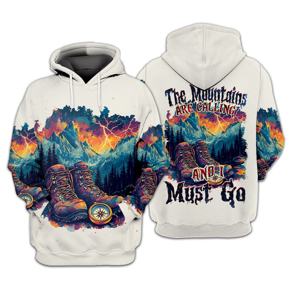 The Mountains Are Calling Compass Boots All Over Print Shirt