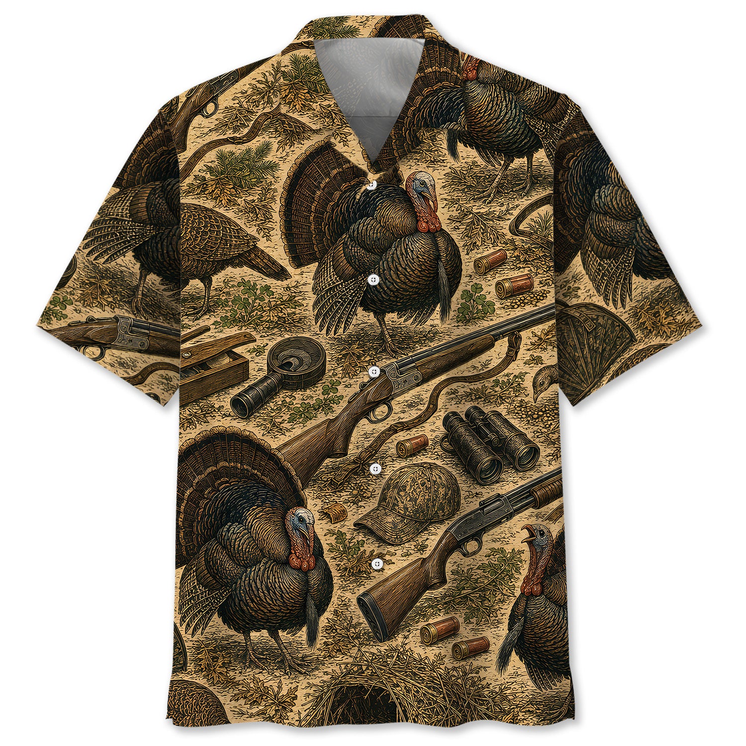 Vintage Turkey Hunting Hawaiian Shirt