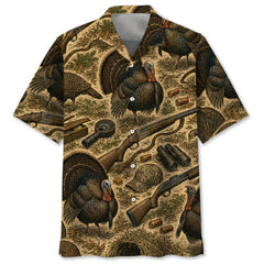 Vintage Turkey Hunting Hawaiian Shirt
