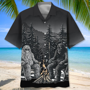Dark Night Forest Camping Hawaiian Shirt