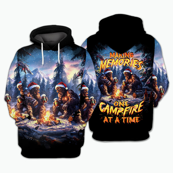 Bigfoot Making Memories One Campfire At A Time Christmas All Over Print Shirt