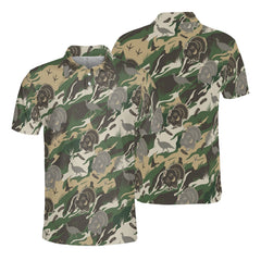 Outdoor Turkey Hunting Camo Print Graphic Polo For Men