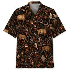 Elk Hunting Halloween Hawaiian Shirt