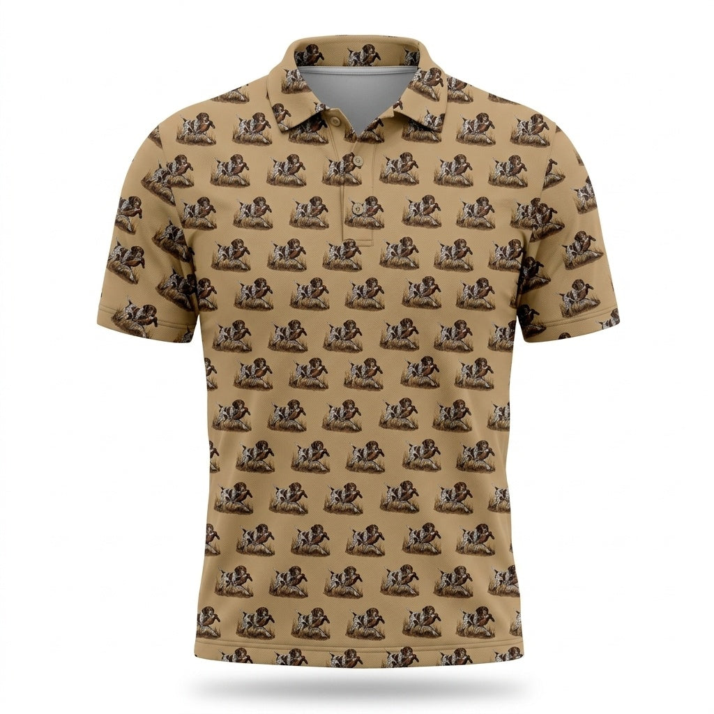 Pheasant Hunting With GSP Dog Pattern Polo Men Shirt