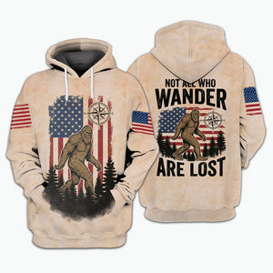 Vintage Bigfoot Not All Who Wander Are Lost All Over Print Shirt