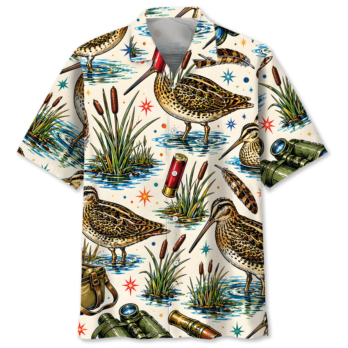 Snipe Vintage Art Colorful Hawaiian Shirt