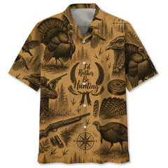 Vintage Wild Turkey Hunting Hawaiian Shirt