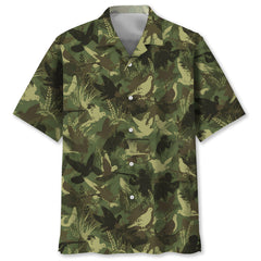 Camouflage Mourning Dove Pattern Hawaiian Shirt