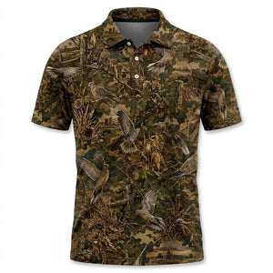 Dove Hunting Camo Men Polo Shirt