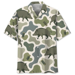 Hog Camouflage Hunting Funny Pattern Hawaiian Shirt