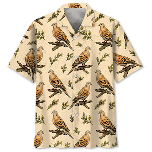 Vintage Wild Dove  Pattern Hawaiian Shirt