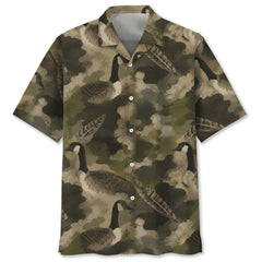 Goose Camouflage Graphic Pattern Hawaiian Shirt