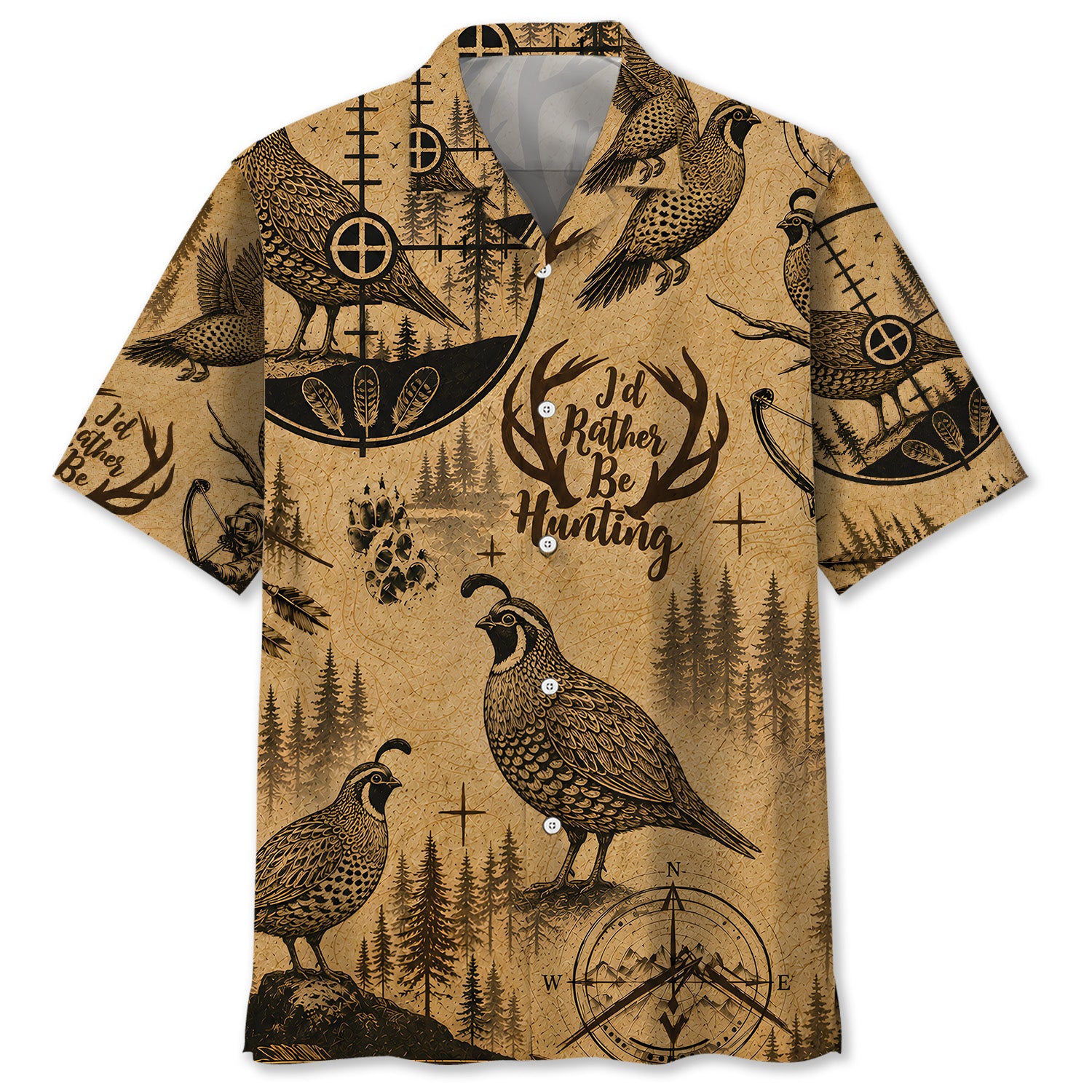 Quail I'd Rather Be Hunting Hawaiian Shirt