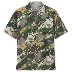 Outdoor Turkey Hunting Camo Print Graphic Hawaiian Shirt