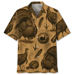 Turkey Hunting Vintage Artwork Hawaiian Shirt