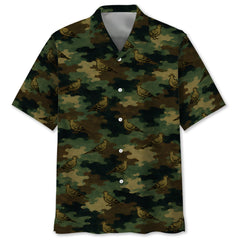 Mourning Dove Camouflage Millitary Hawaiian Shirt