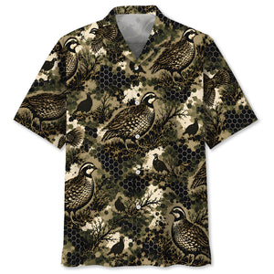 Tactical Hexagonal Quail Hunting Camo Hawaiian Shirt