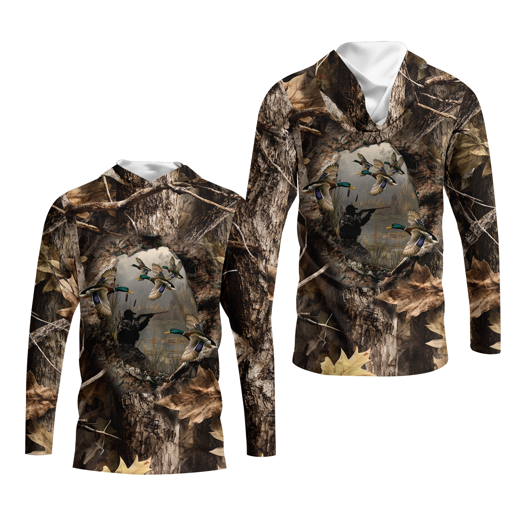 Duck Hunting Camouflage Fabric All Over Print Shirtt