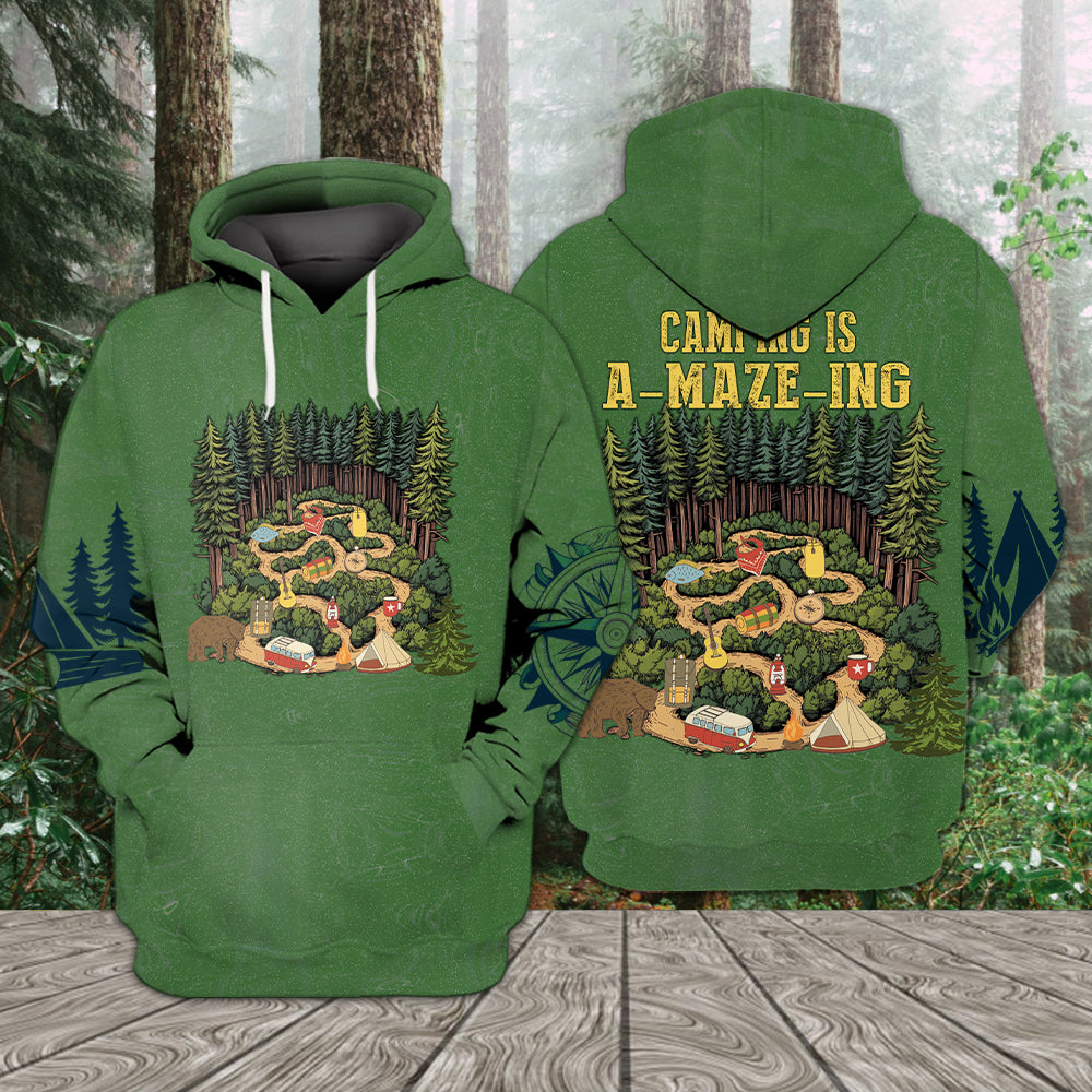 Camping Is A-Maze-Ing All Over Print Shirt