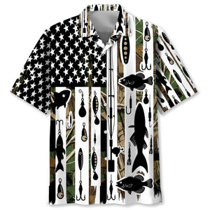 Fishing Black Hawaiian Shirt