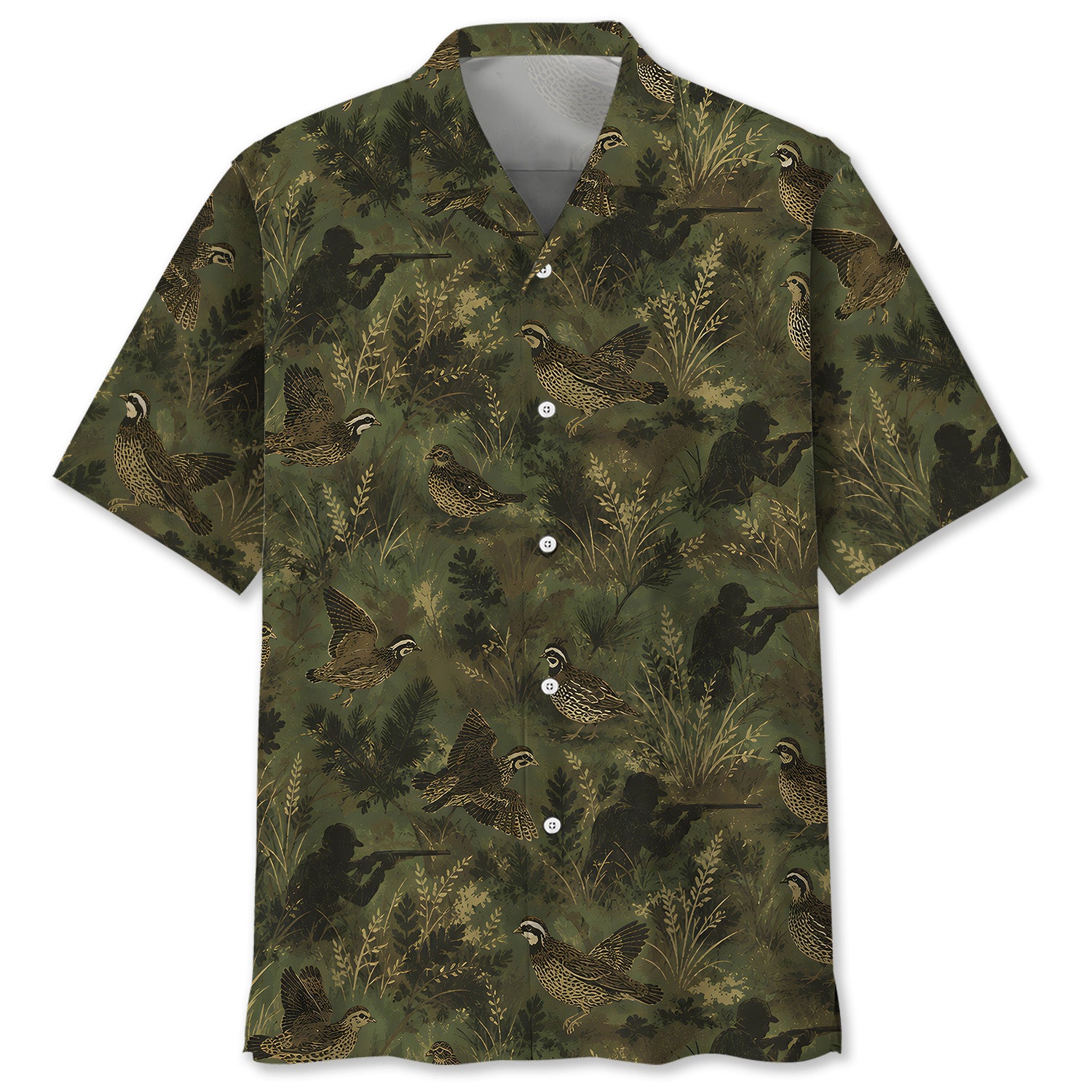 Camouflage Quail Hunting Pattern Hawaiian Shirt