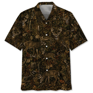 Deer Hunting Forest Camouflage Hawaiian Shirt