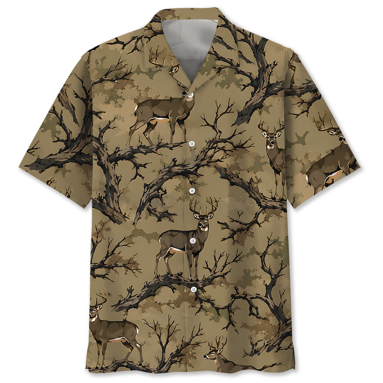 Camo Deer Forest Hawaiian Shirt