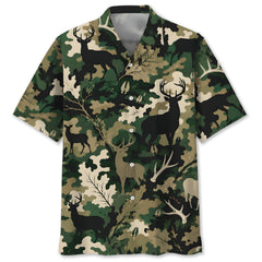 Woodland Deer Camo Hawaiian Shirt
