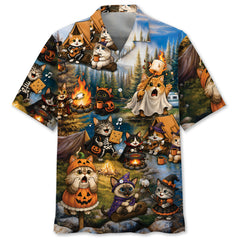 Vintage Cats Camping Hawaiian Shirt
