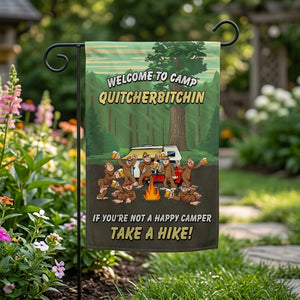 Camping Bigfoot Welcome To Camp Flag Decor