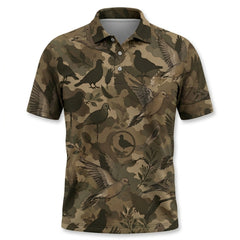 Tactical Mourning Dove Hunting Pattern Men Polo Shirt