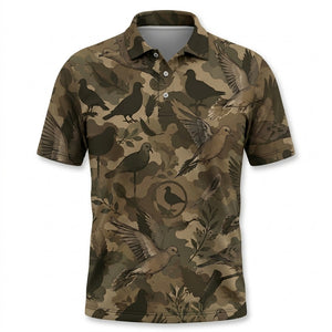 Tactical Mourning Dove Hunting Pattern Men Polo Shirt