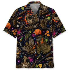 Retro Grouse Hunting Colorful Hawaiian Shirt