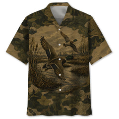 Duck Camouflage Dark Hawaiian Shirt