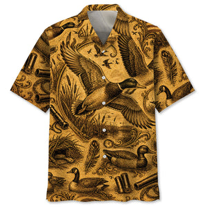 Duck Hunting Legend Vintage Art Hawaiian Shirt