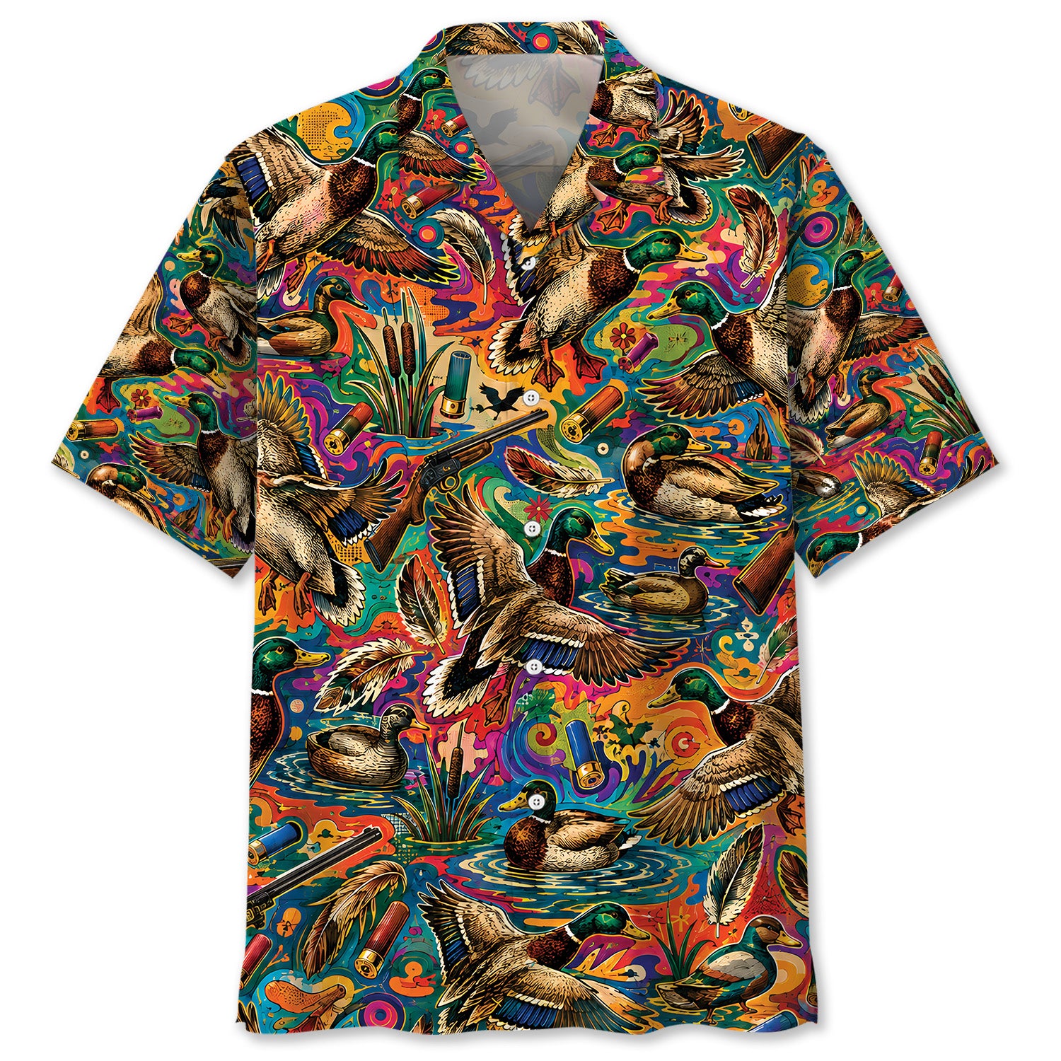 Psychedelic Duck Hunting Hawaiian Shirt